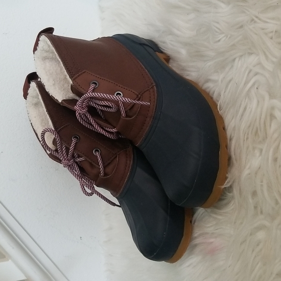 Hunter Navy Brown Duck Pac Short Boots/Booties Size US 8 EU 39 - Picture 5 of 11